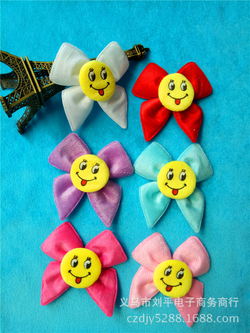 Supply Ultrasonic Embossed Smiley Bow Clothing Accessories Headdress Accessories Handmade Flowers
