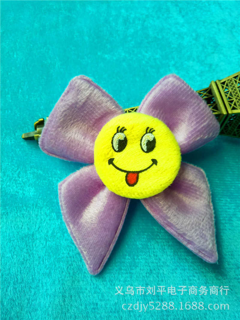 Supply Ultrasonic Embossed Smiley Bow Clothing Accessories Headdress Accessories Handmade Flowers