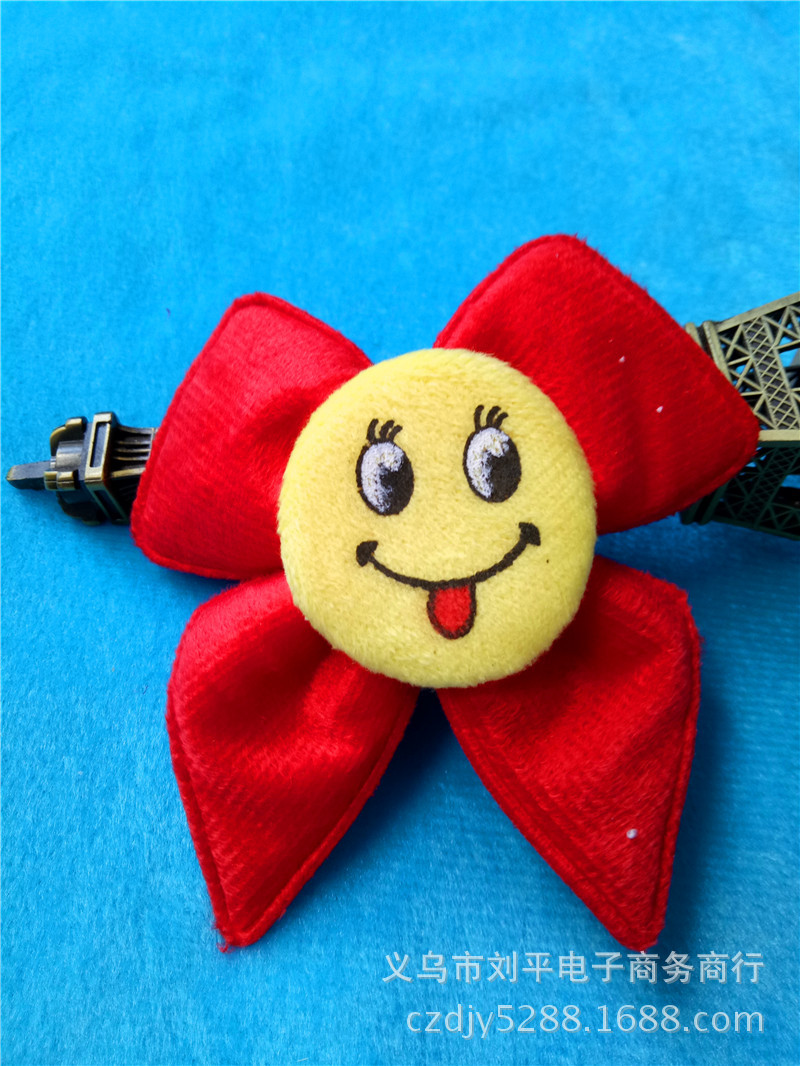 Supply Ultrasonic Embossed Smiley Bow Clothing Accessories Headdress Accessories Handmade Flowers