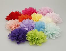 European and American DIY Jewelry Headdress Handmade Accessories 7cm Wave Chiffon Cloth Flowers Excluding Hair Clip Hair Band 16 Colors in Stock