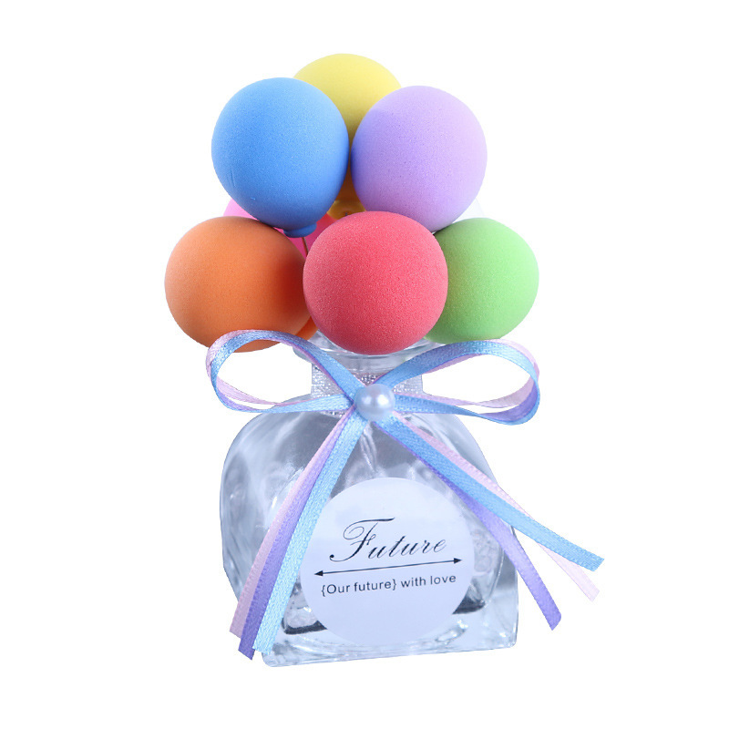 Creative Glass Bottle Car Interior Ornaments Confession Balloon Decoration Car Perfume Holder Colorful Cartoon Cute