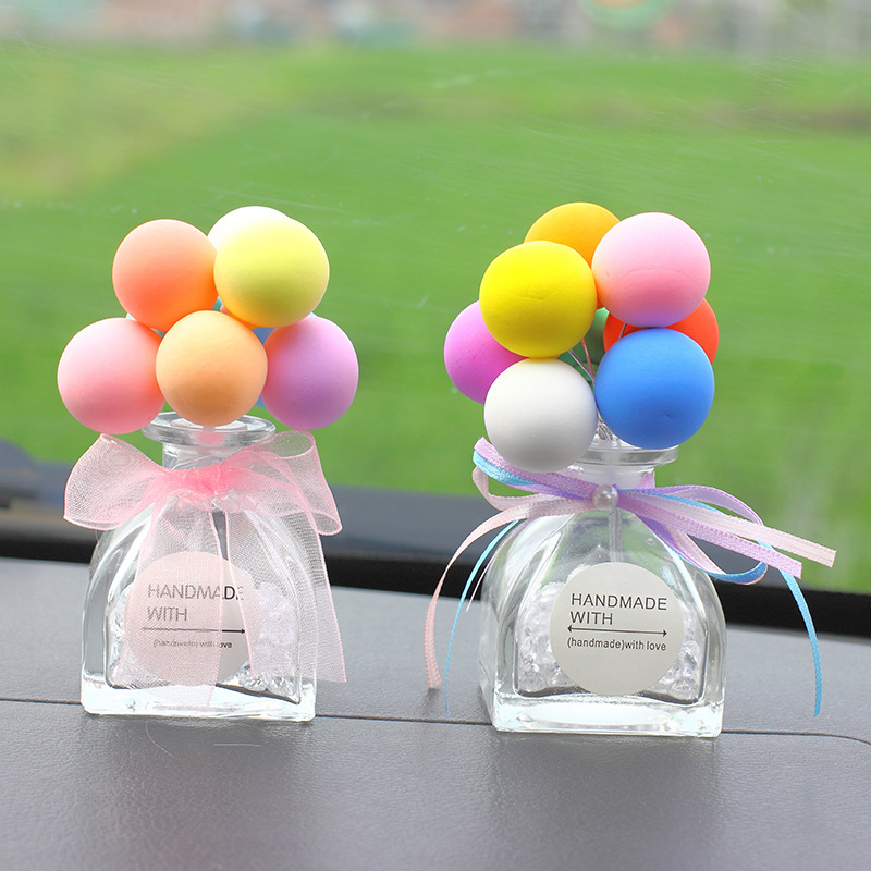 Creative Glass Bottle Car Interior Ornaments Confession Balloon Decoration Car Perfume Holder Colorful Cartoon Cute Creative Glass Bottle Car Interior Ornaments Confession Balloon Decoration Car Perfume Holder Colorful Cartoon Cute
