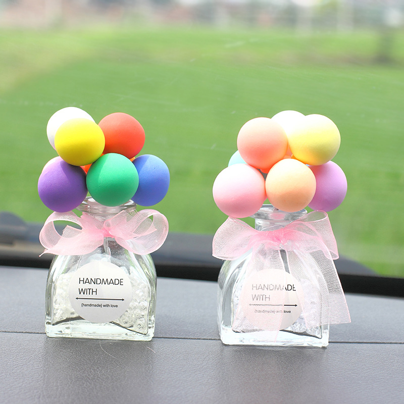 Creative Glass Bottle Car Interior Ornaments Confession Balloon Decoration Car Perfume Holder Colorful Cartoon Cute Creative Glass Bottle Car Interior Ornaments Confession Balloon Decoration Car Perfume Holder Colorful Cartoon Cute