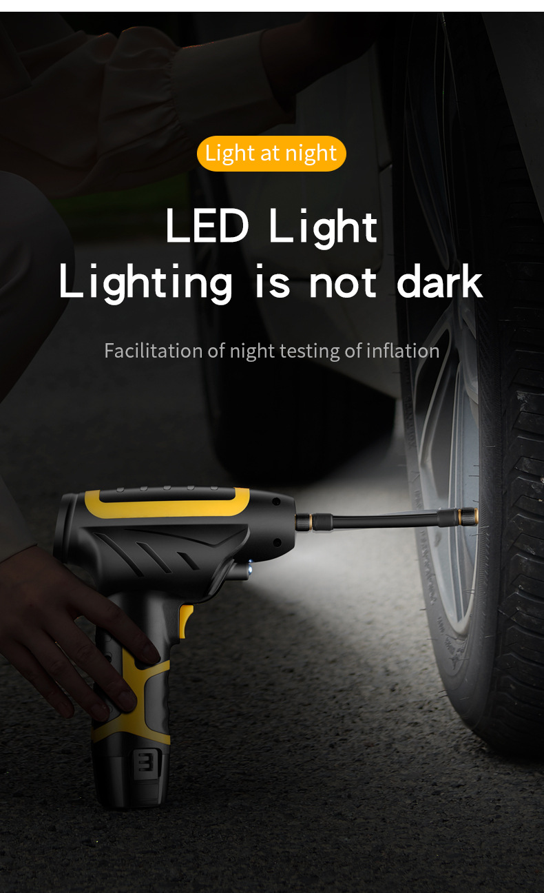 Automobile Inflator Mini Handheld Tire Pump with Light Digital Display Portable Car Wireless Air Pump Automobile Inflator Mini Handheld Tire Pump with Light Digital Display Portable Car Wireless Air Pump