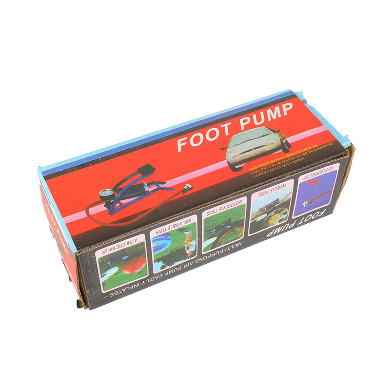 Factory Direct Sales Single Tube Blue High Pressure Foot Air Pump Mini Portable Inflator Metal Air Pump