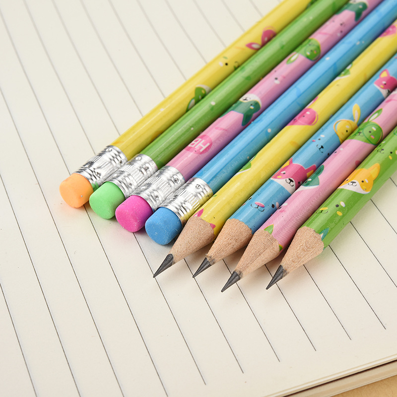 50 Bags Cartoon Mantle round Brush Pot HB Pencil Kindergarten Primary School Prize Gift Stationery E-Commerce Supply