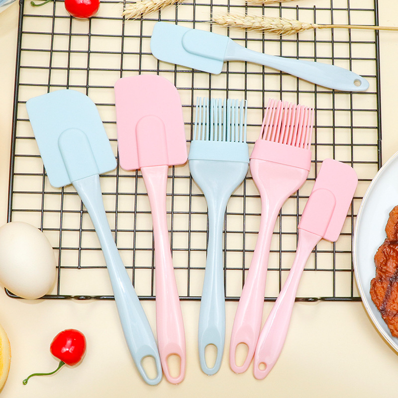 Manufacturers Supply Silicone Scraper Oil Brush 3-Piece Cake Scraper Cream Scraper Sauce Brush Baking Tool Set