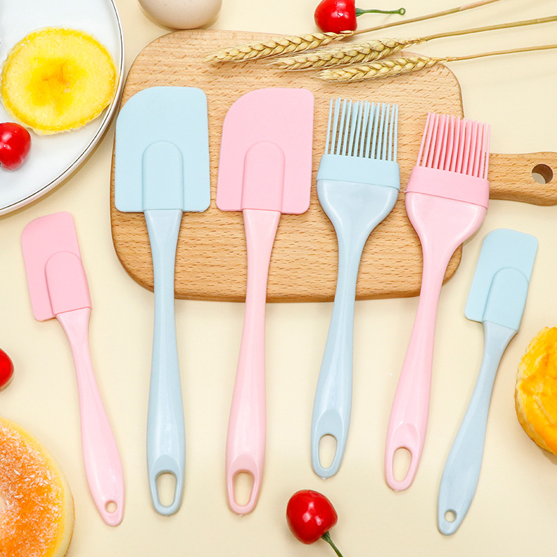 Manufacturers Supply Silicone Scraper Oil Brush 3-Piece Cake Scraper Cream Scraper Sauce Brush Baking Tool Set