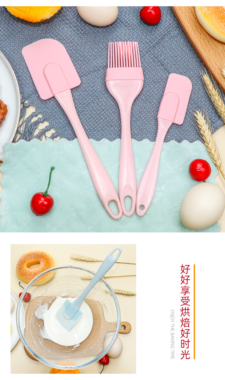 Manufacturers Supply Silicone Scraper Oil Brush 3-Piece Cake Scraper Cream Scraper Sauce Brush Baking Tool Set Manufacturers Supply Silicone Scraper Oil Brush 3-Piece Cake Scraper Cream Scraper Sauce Brush Baking Tool Set