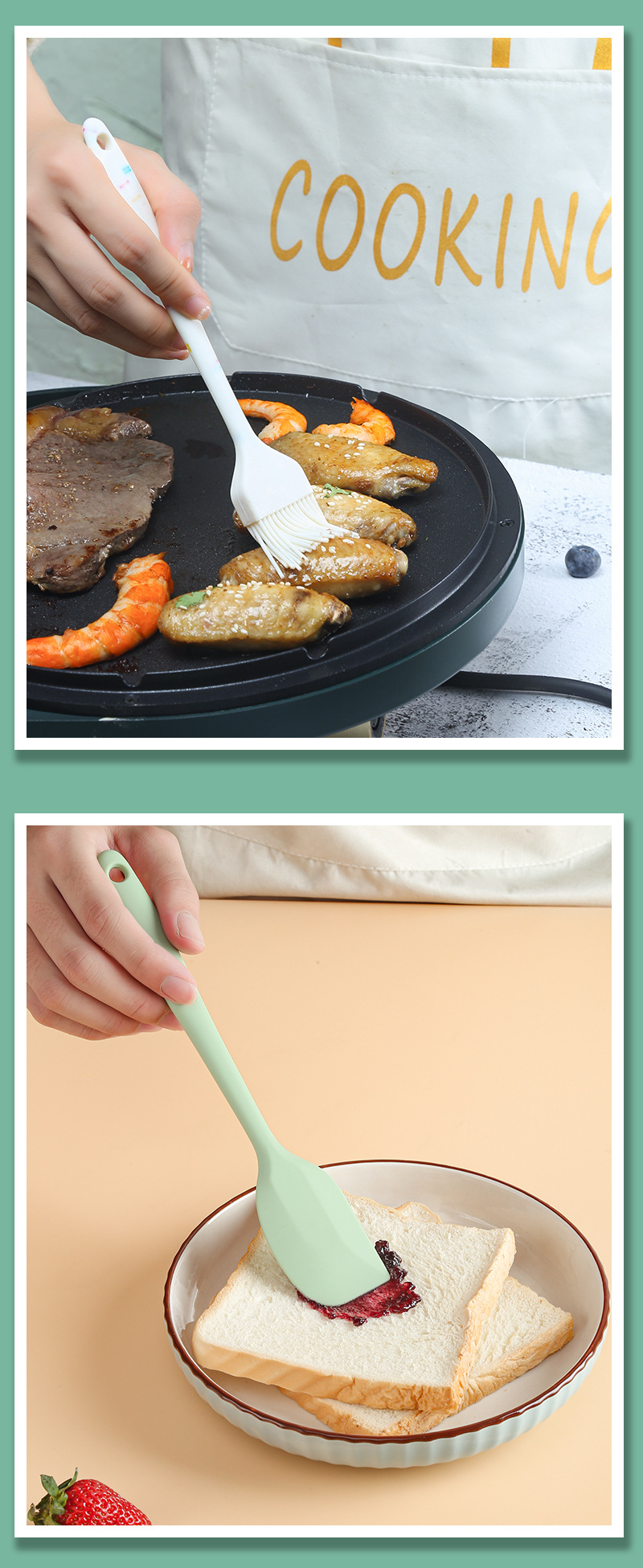 Edible Silicon Small Scraper Oil Brush Butter Knife Barbecue Silicone Brush Integrated Small Size Baking Tool Edible Silicon Small Scraper Oil Brush Butter Knife Barbecue Silicone Brush Integrated Small Size Baking Tool