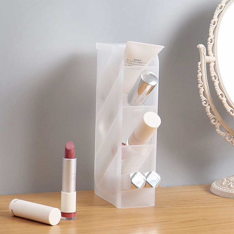 XY desk Scrub Inclined insert Box multi-function Simple Transparent Pen container Stationery Brush Lipstick Container