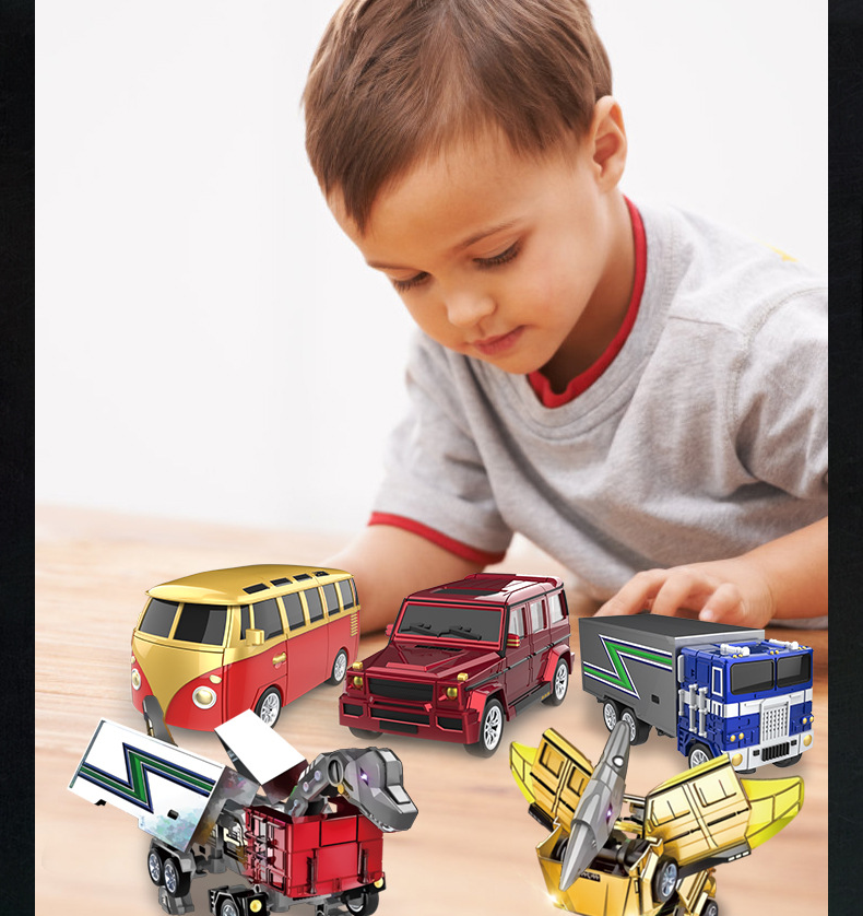 Cross-Border Hot Sale Set Transformer Dinosaurs City Robot Alloy 12 Cool Car Model Boy Toy