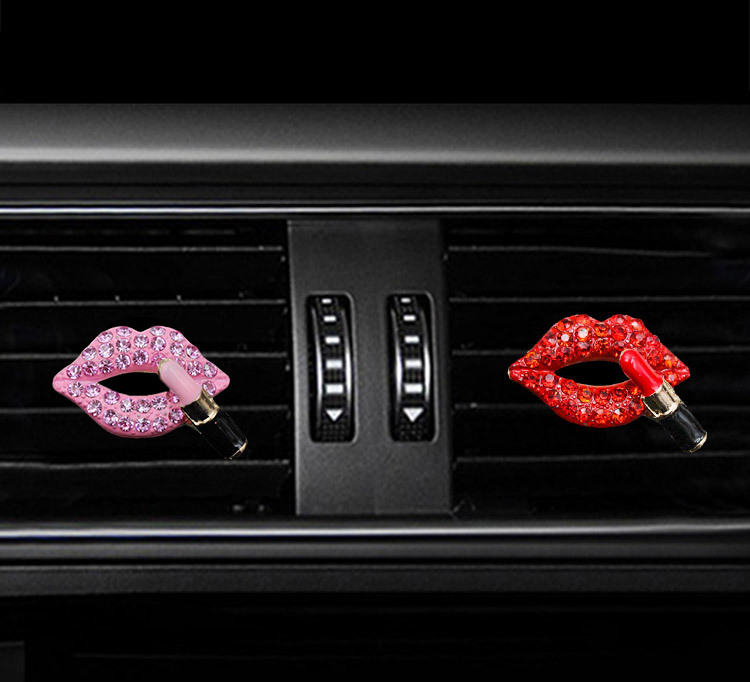 On-Board Perfume Clip Creative Diamond Red Lips Solid Balm Cool Car Air Conditioning Vent Aromatherapy Clip Female On-Board Perfume Clip Creative Diamond Red Lips Solid Balm Cool Car Air Conditioning Vent Aromatherapy Clip Female