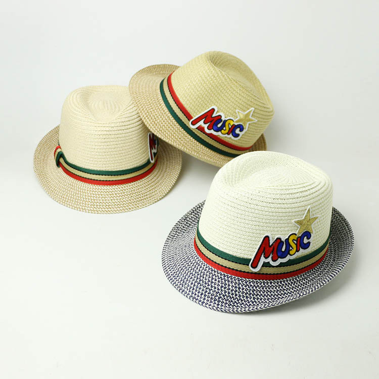 Wholesale summer sun protection hats boys and girls straw hats beach sun shade children hats aqua hats baby hats tide