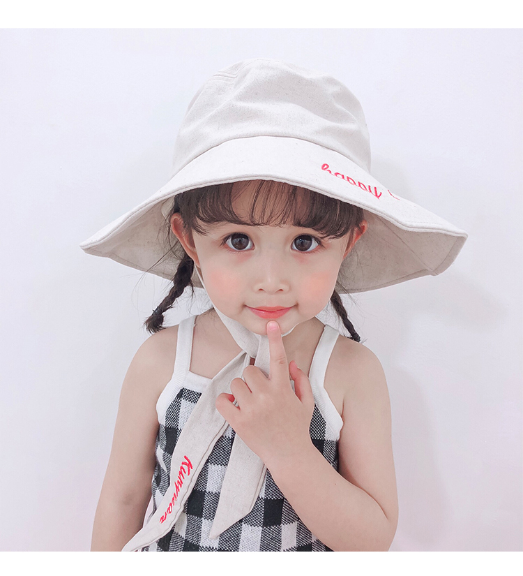 Children girl baby hat fisherman hat spring summer thin style basin hat Korean version girl hat wide eaves sun shade princess hat