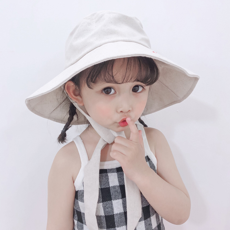 Children girl baby hat fisherman hat spring summer thin style basin hat Korean version girl hat wide eaves sun shade princess hat