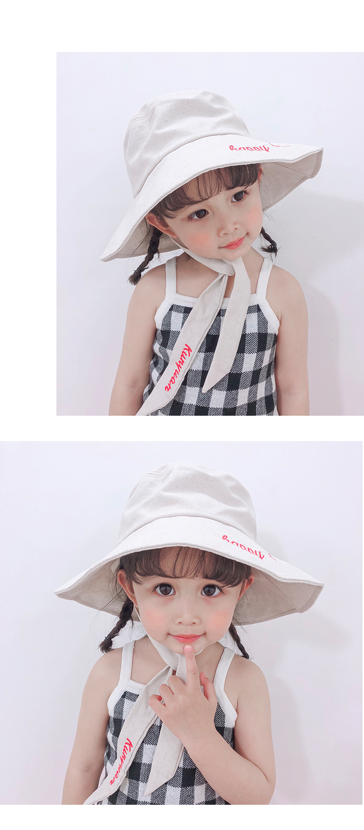 Children girl baby hat fisherman hat spring summer thin style basin hat Korean version girl hat wide eaves sun shade princess hat