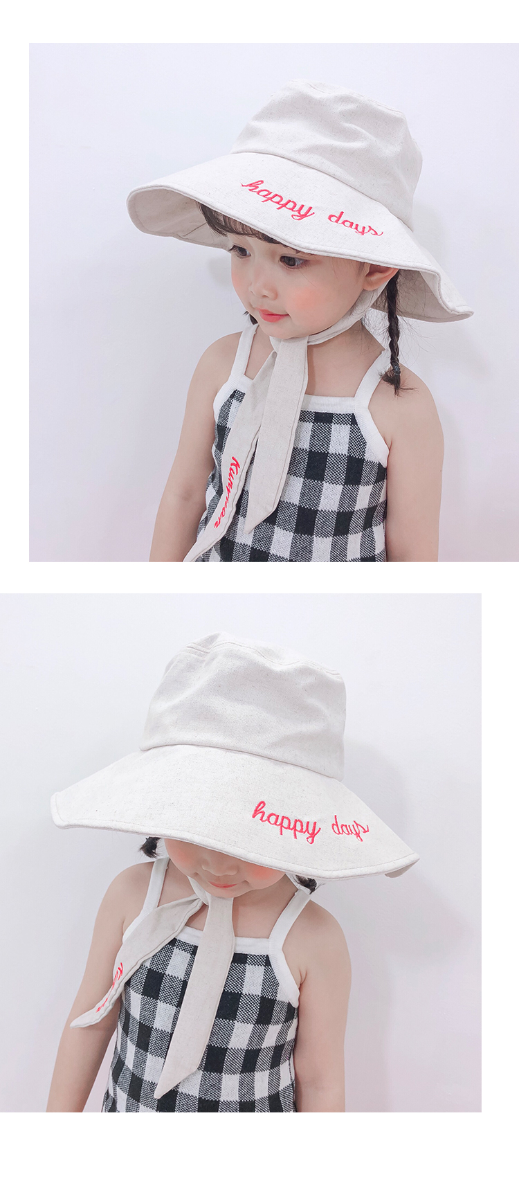 Children girl baby hat fisherman hat spring summer thin style basin hat Korean version girl hat wide eaves sun shade princess hat
