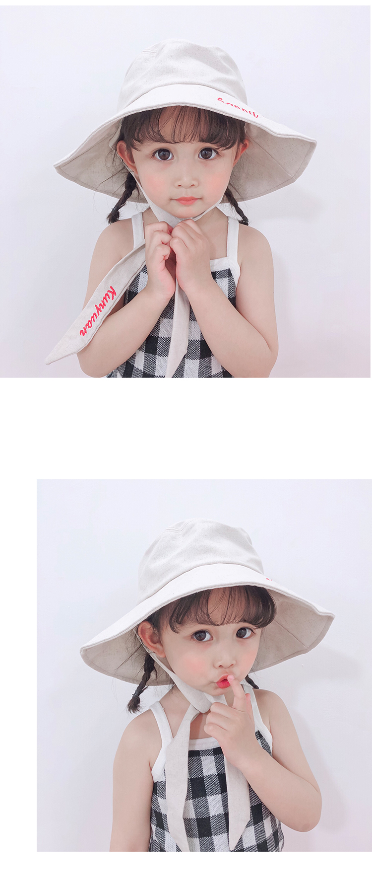 Children girl baby hat fisherman hat spring summer thin style basin hat Korean version girl hat wide eaves sun shade princess hat