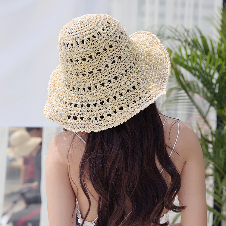 South Korean version and summer fashion six rows of holes with hand-made straw hats outdoor sun shade hats. South Korean version and summer fashion six rows of holes with hand-made straw hats outdoor sun shade hats.