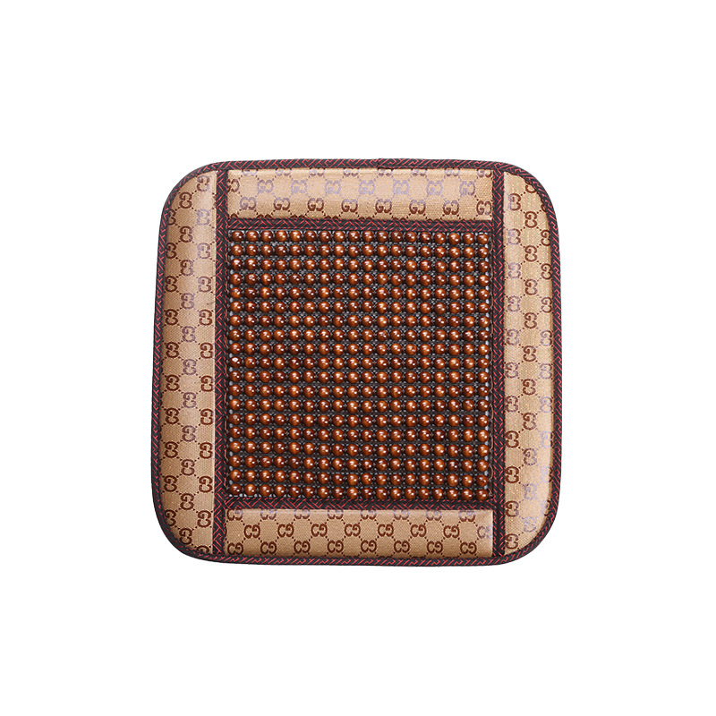 Wooden Bead Car Cushion Single Piece Square Cushion Summer Breathable Cool Pad Summer Beads Seat Cushion Universal without Back Cushion