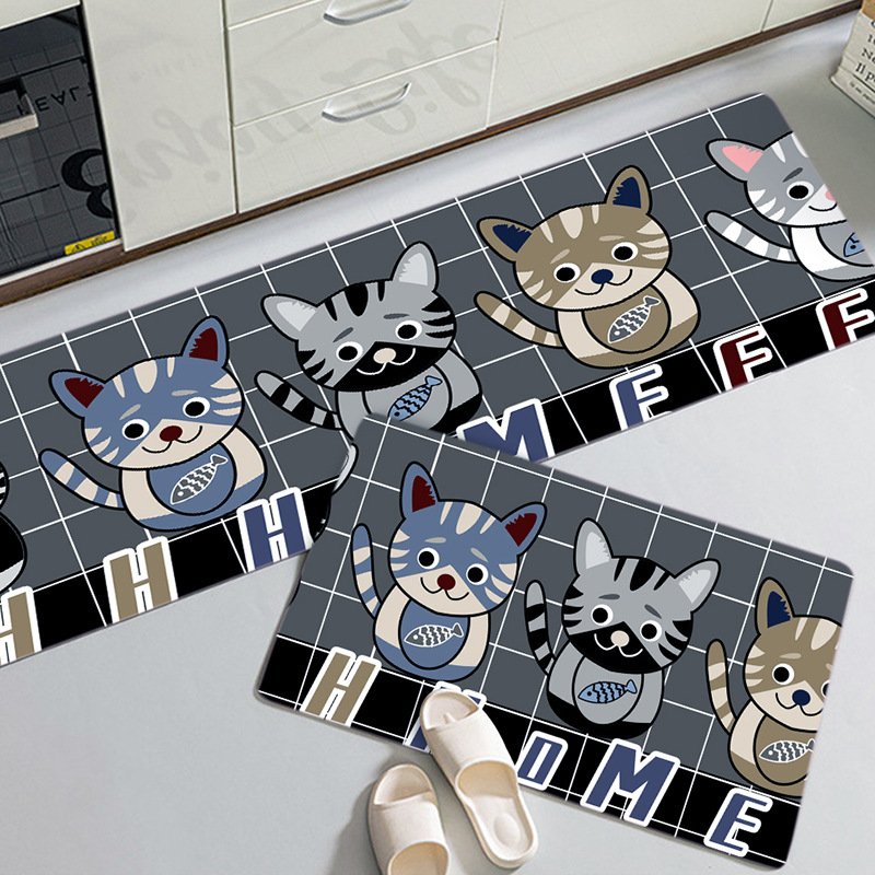 Spot Printing Kitchen Pad Surface Crystal Velvet Bottom Carpet Dot Plastic Felt Material Hydrophilic Pad Non-Slip Mat Support Customization