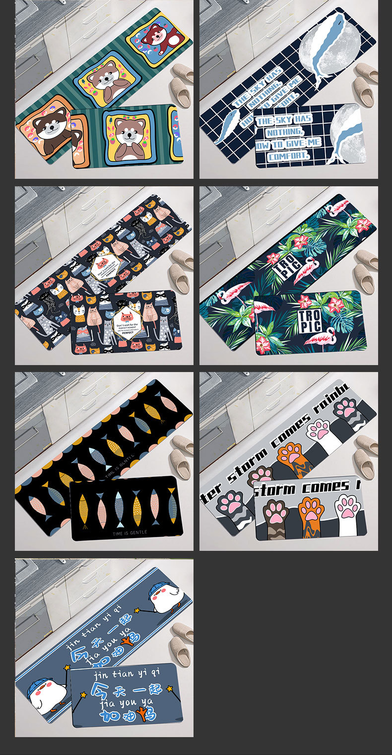 Spot Printing Kitchen Pad Surface Crystal Velvet Bottom Carpet Dot Plastic Felt Material Hydrophilic Pad Non-Slip Mat Support Customization