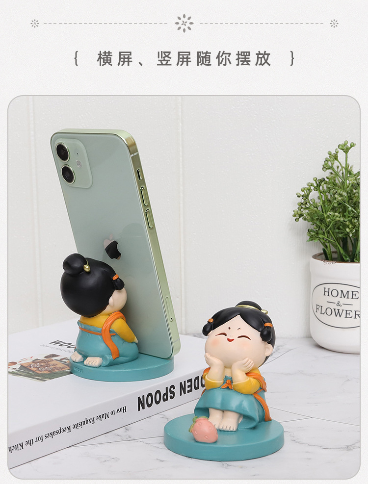 Chinese Style Lovely Palace Girl National Fashion Tang Shi Girl Desktop Resin Mobile Phone Stand Tablet iPad Support Creative Ornaments Chinese Style Lovely Palace Girl National Fashion Tang Shi Girl Desktop Resin Mobile Phone Stand Tablet iPad Support Creative Ornaments