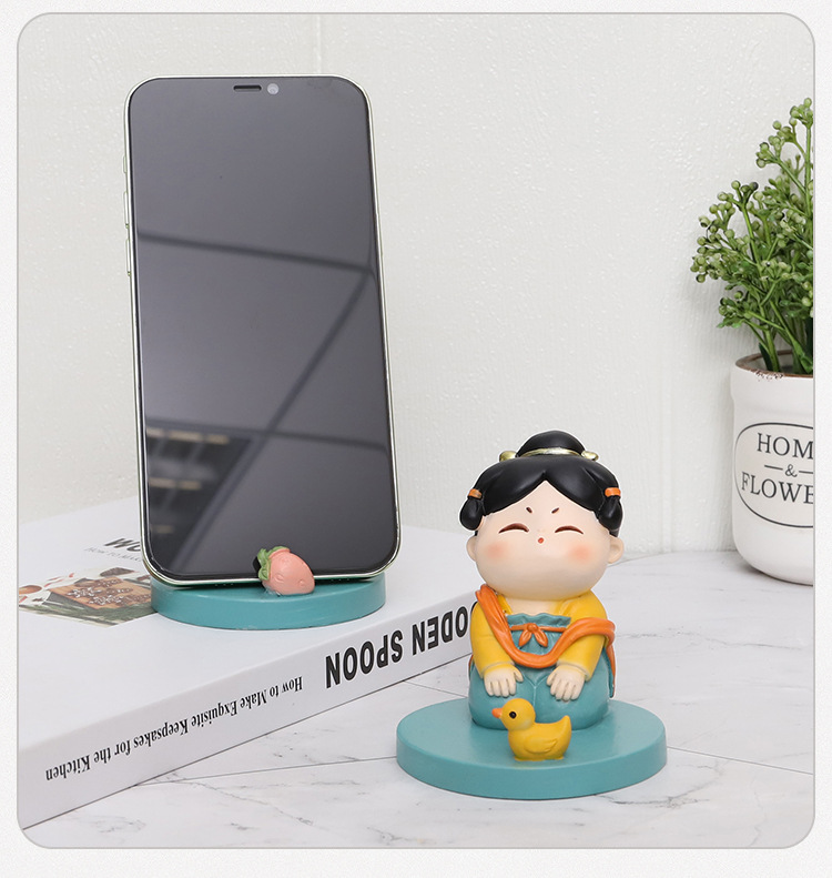 Chinese Style Lovely Palace Girl National Fashion Tang Shi Girl Desktop Resin Mobile Phone Stand Tablet iPad Support Creative Ornaments Chinese Style Lovely Palace Girl National Fashion Tang Shi Girl Desktop Resin Mobile Phone Stand Tablet iPad Support Creative Ornaments