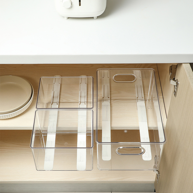 Homemade Basket Telescopic Track Plastic Accessories DIY Slide Rail Cabinet Wardrobe Drawer Storage Basket Bottom Pulley