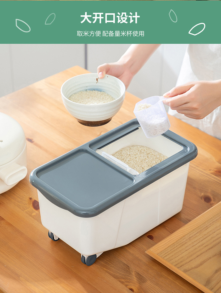 Rice Bucket Household 20 Jin Rice Bucket Insect-Proof Rice Storage Box Sealed Sliding Cover Transparent 10kg Flour Pulley Rice Pot Rice Bucket Household 20 Jin Rice Bucket Insect-Proof Rice Storage Box Sealed Sliding Cover Transparent 10kg Flour Pulley Rice Pot