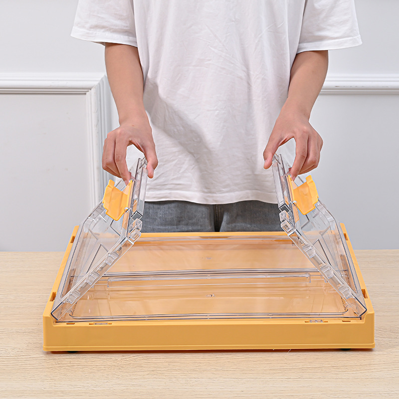 Toy Pulley Foldable Storage Box Children Assembling Building Blocks Classification Storage Box Snack Storage Transparent Storage Box