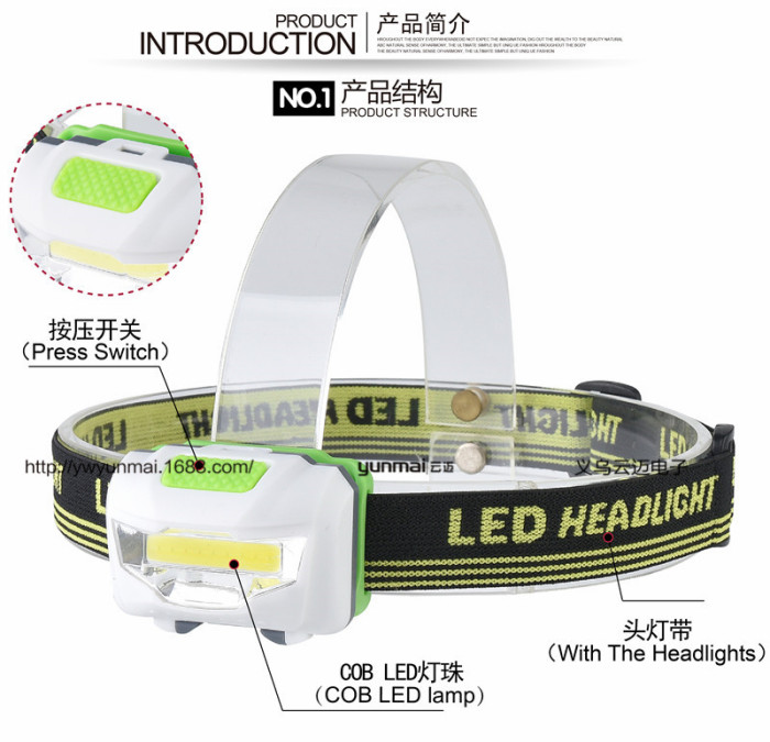 LED mini headlights COB outdoor emergency headlights AAA battery headlight LED mini headlights COB outdoor emergency headlights AAA battery headlight
