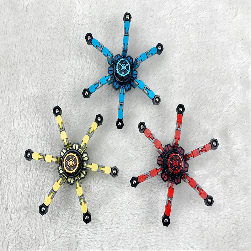 Fingertip Mechanical Gyro Decompression Transformable Mecha Chain Bearing Fingertip Gyro Children DIY Creative Popular Toy
