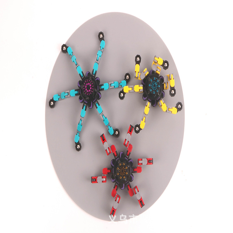 Fingertip Mechanical Gyro Decompression Transformable Mecha Chain Bearing Fingertip Gyro Children DIY Creative Popular Toy