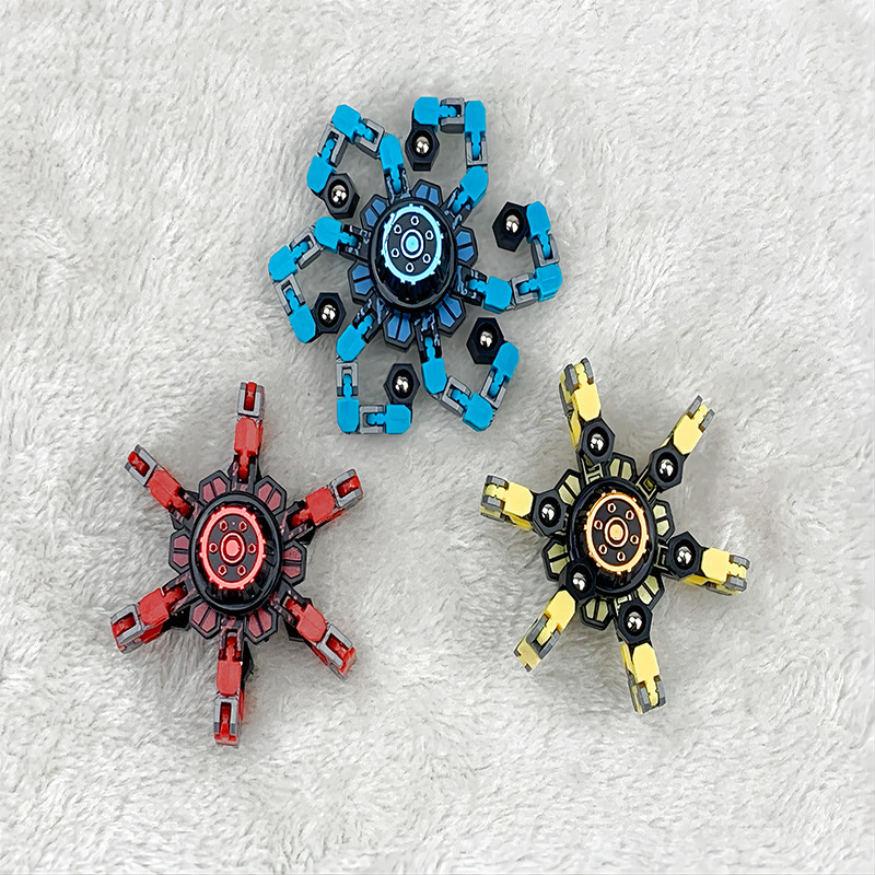Fingertip Mechanical Gyro Decompression Transformable Mecha Chain Bearing Fingertip Gyro Children DIY Creative Popular Toy
