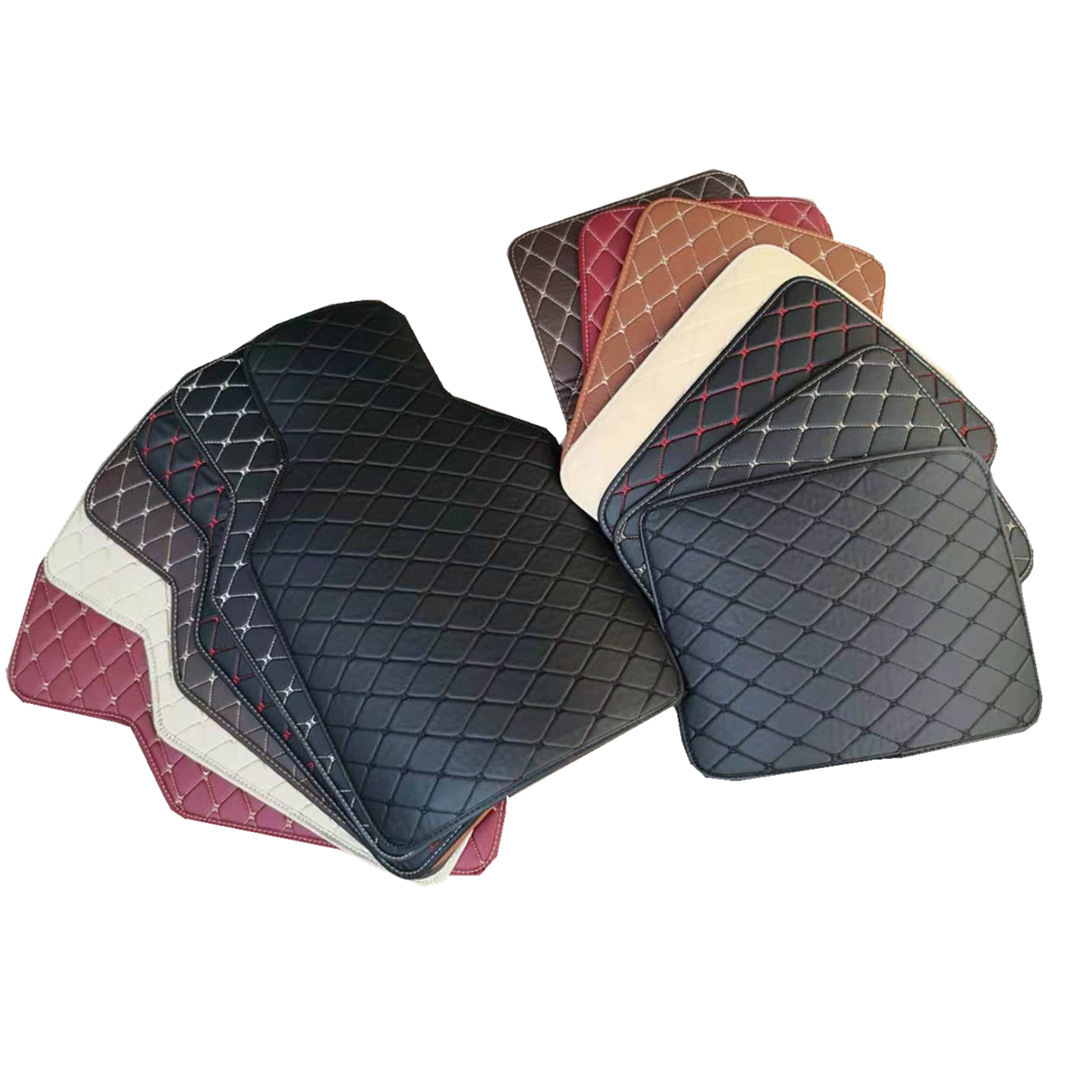 Wholesale Foreign Trade Cross-Border General Car Foot Mat AliExpress Amazon Fully Surrounded by Leather Quilted Silk Ring Right Rudder