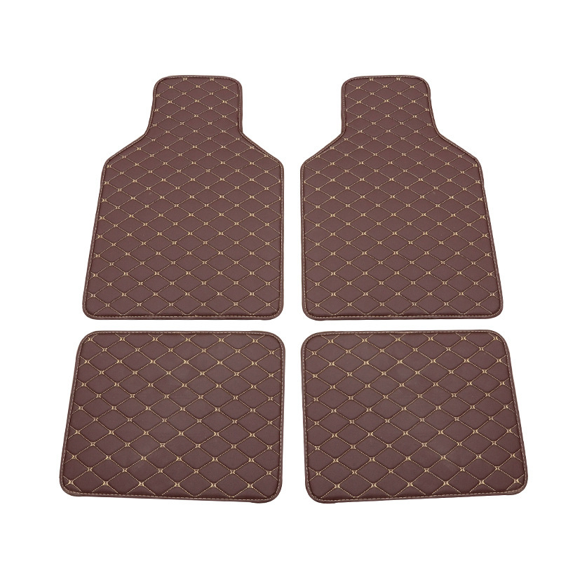 Wholesale Foreign Trade Cross-Border General Car Foot Mat AliExpress Amazon Fully Surrounded by Leather Quilted Silk Ring Right Rudder