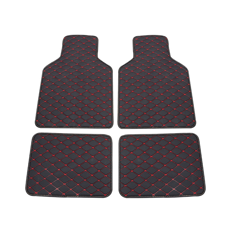 Wholesale Foreign Trade Cross-Border General Car Foot Mat AliExpress Amazon Fully Surrounded by Leather Quilted Silk Ring Right Rudder