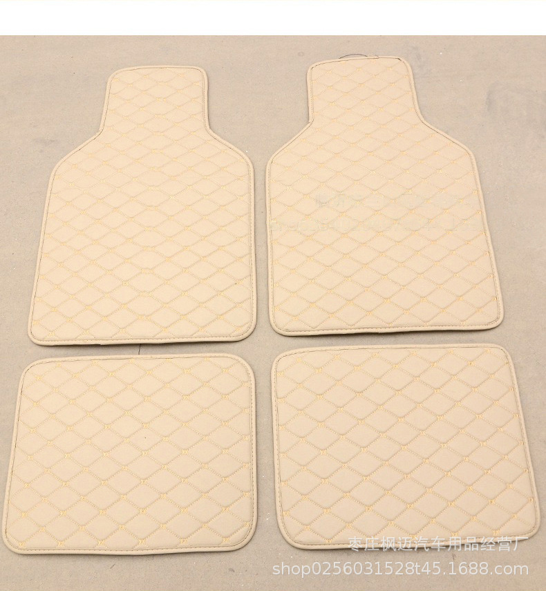 Wholesale Foreign Trade Cross-Border General Car Foot Mat AliExpress Amazon Fully Surrounded by Leather Quilted Silk Ring Right Rudder Wholesale Foreign Trade Cross-Border General Car Foot Mat AliExpress Amazon Fully Surrounded by Leather Quilted Silk Ring Right Rudder