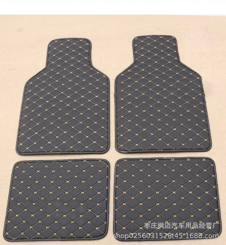 Wholesale Foreign Trade Cross-Border General Car Foot Mat AliExpress Amazon Fully Surrounded by Leather Quilted Silk Ring Right Rudder Wholesale Foreign Trade Cross-Border General Car Foot Mat AliExpress Amazon Fully Surrounded by Leather Quilted Silk Ring Right Rudder