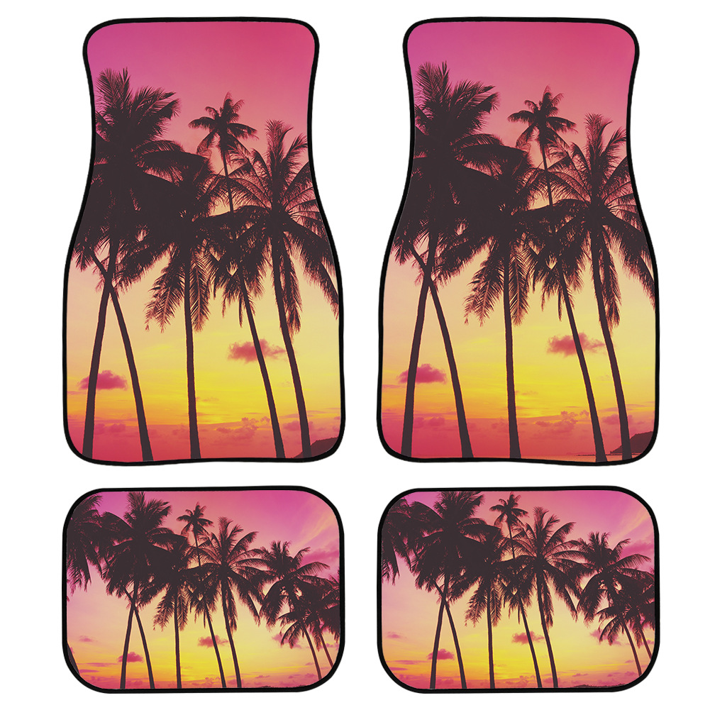 Foreign Trade Supply General Car Foot Mat Four-Piece Custom Floor Mat Floor Mat Little Daisy Tower Car Supplies