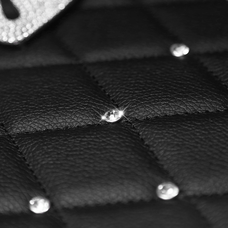 Car Foot Mat Swan Diamond Leather Universal Automobile Ground Mat Waterproof Easy to Clean Men and Women Universal Foot Pad Washable