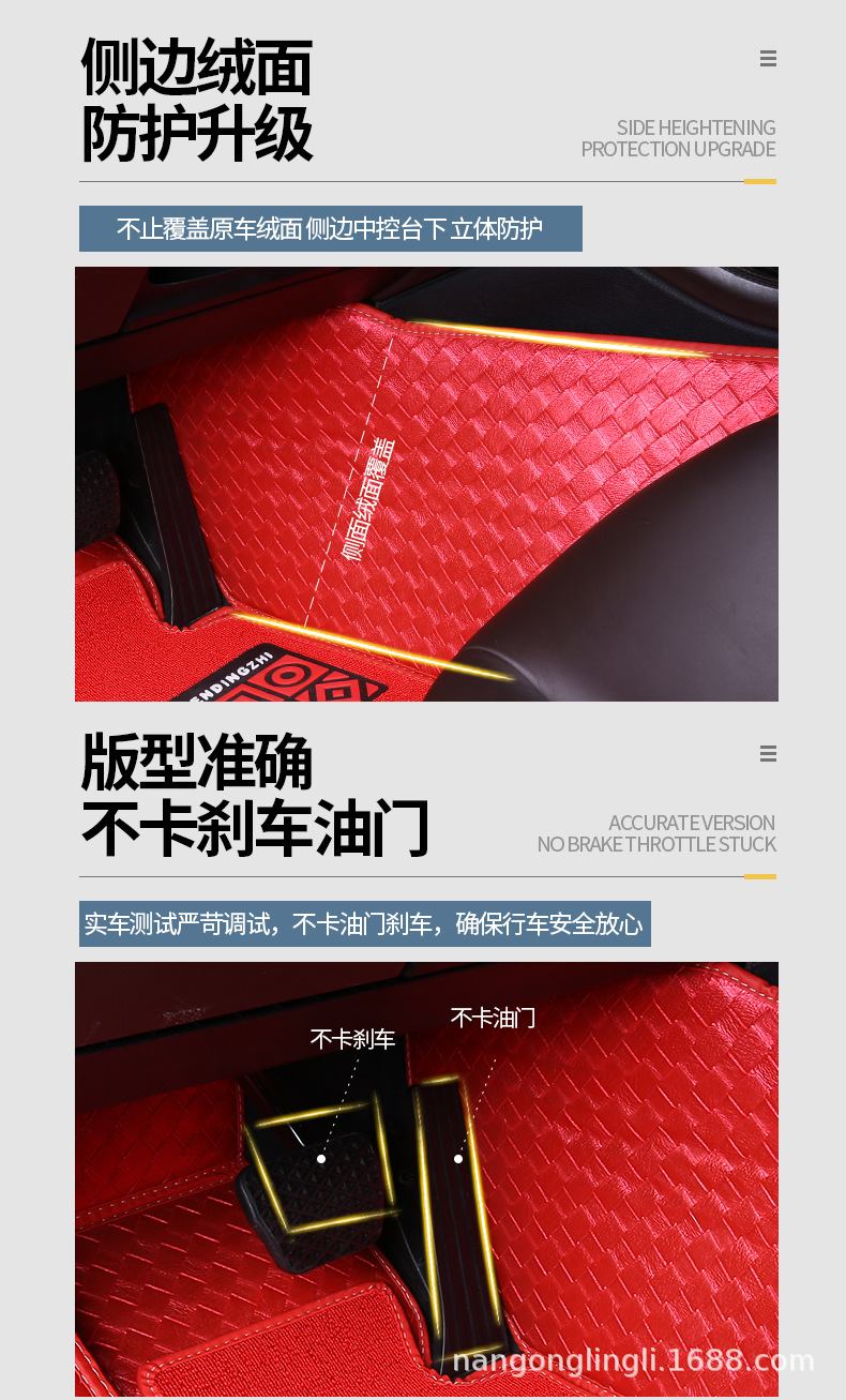Woven Chenille Silk Car Foot Mat Fully Surrounded and Free Cutting Car Easy to Clean Thickened Non-Slip Foot Mat