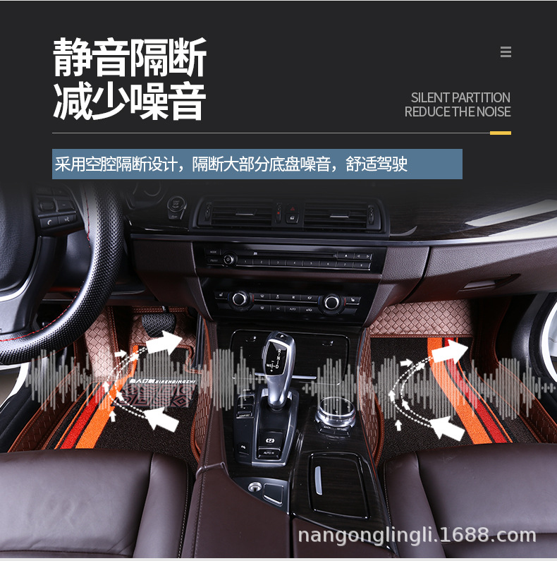 Woven Chenille Silk Car Foot Mat Fully Surrounded and Free Cutting Car Easy to Clean Thickened Non-Slip Foot Mat