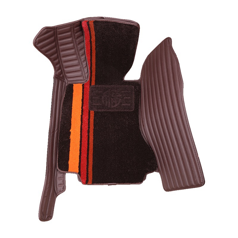 Leather Fully Surrounded Car Foot Mat Hennessy Double-Layer Floor Mat Suitable for Porsche Macan Cayenne