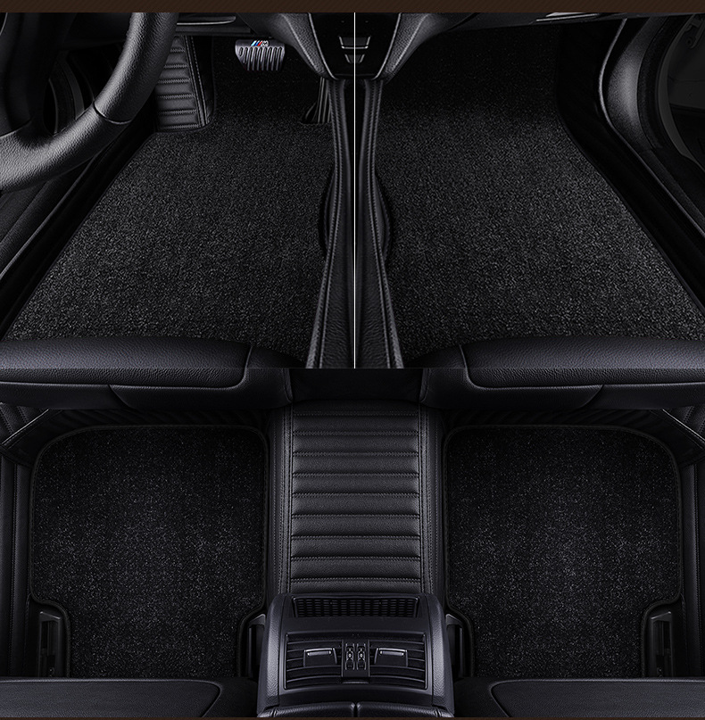 Leather Fully Surrounded Car Foot Mat Hennessy Double-Layer Floor Mat Suitable for Porsche Macan Cayenne Leather Fully Surrounded Car Foot Mat Hennessy Double-Layer Floor Mat Suitable for Porsche Macan Cayenne