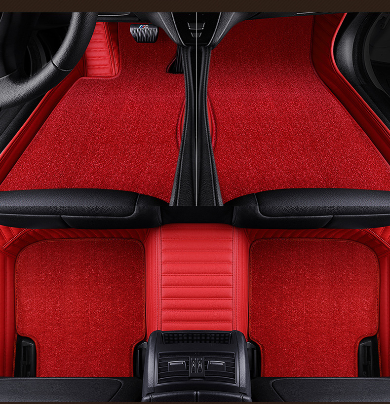 Leather Fully Surrounded Car Foot Mat Hennessy Double-Layer Floor Mat Suitable for Porsche Macan Cayenne Leather Fully Surrounded Car Foot Mat Hennessy Double-Layer Floor Mat Suitable for Porsche Macan Cayenne