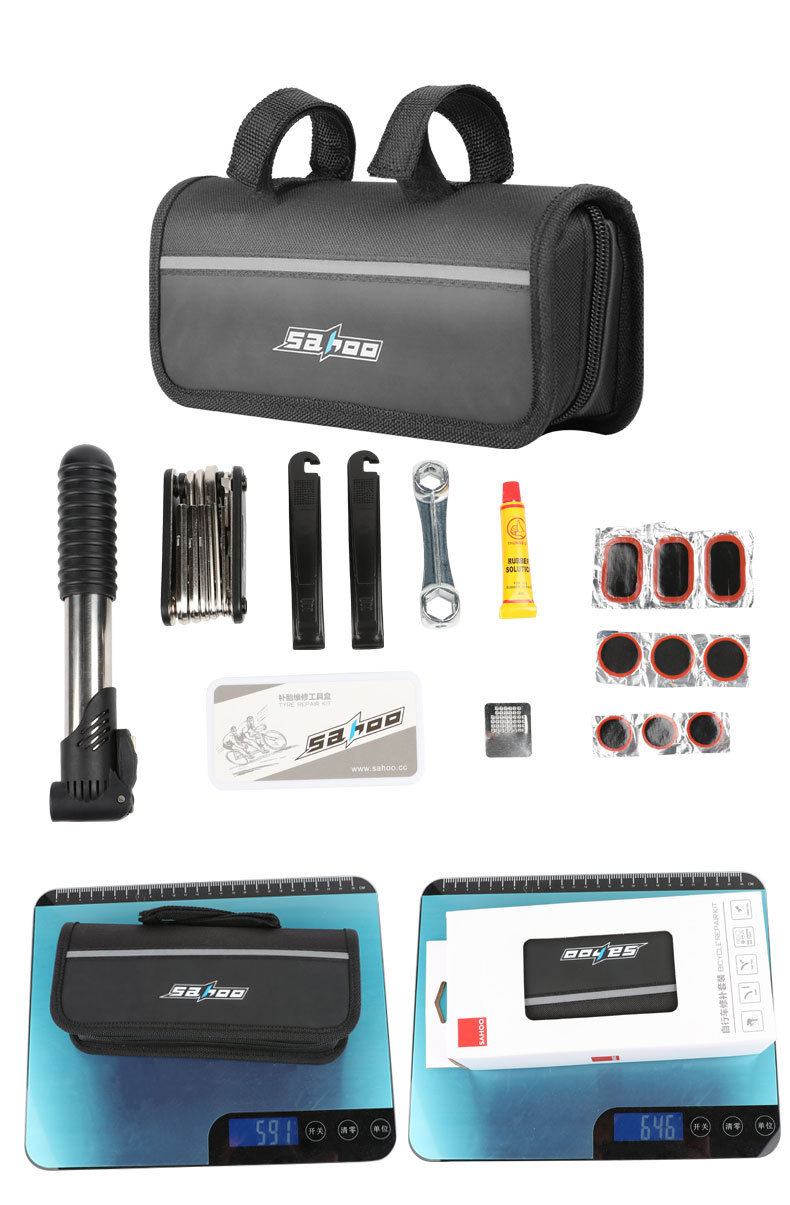 Sahoo Mountain Bike Multifunctional Portable Repair Kit Bicycle Inner and Outer Hexagon Tire Repair Kit Tire Pump Sahoo Mountain Bike Multifunctional Portable Repair Kit Bicycle Inner and Outer Hexagon Tire Repair Kit Tire Pump