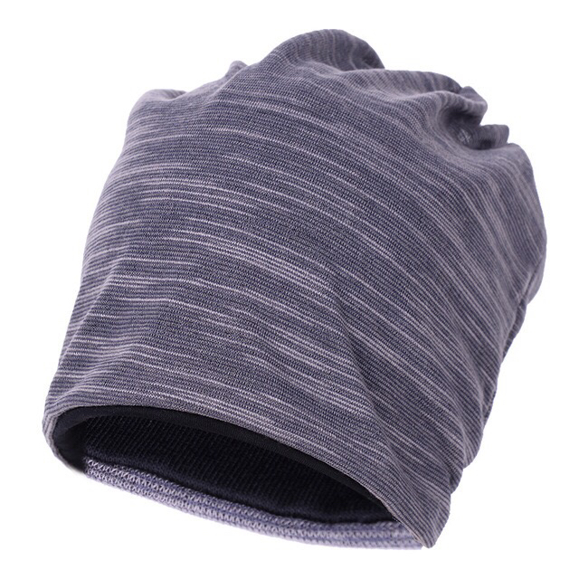 AliExpress Korean Style Autumn and Winter Hat Male and Female Stripes Sleeve Cap Cotton Confinement Cap Solid Color Pile Heap Cap Toque